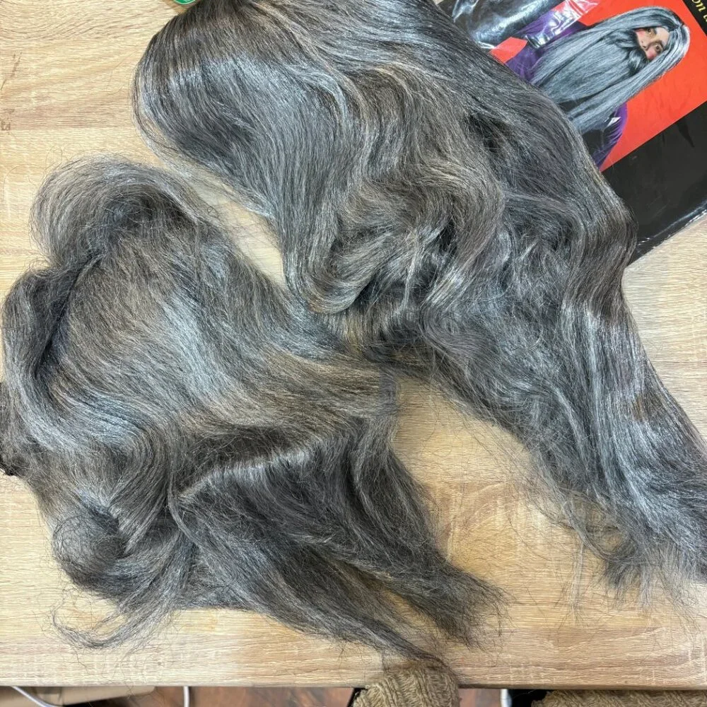 Wizard  Father Time Long Grey Wig and Beard Set NWT NOS